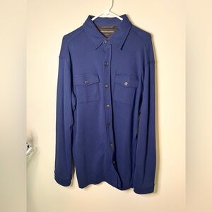 Johnston & Murphy Navy Button-Up 100% cotton Shirt jacket